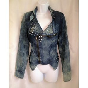 Forever 21 studded denim jean jacket